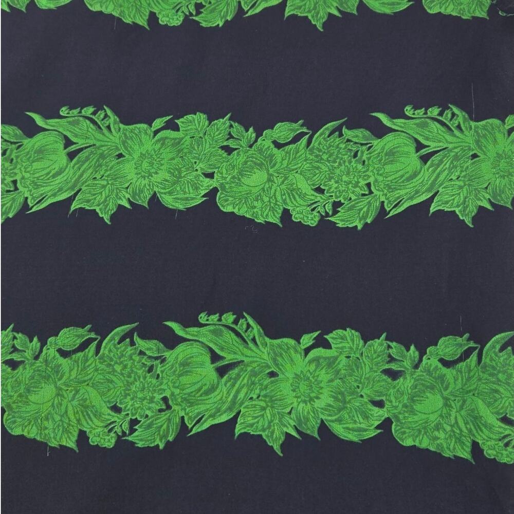 J.Crew | Navy & Green 100% Silk Ruffle Neck Shirt | Size 2 - Picture 4 of 7